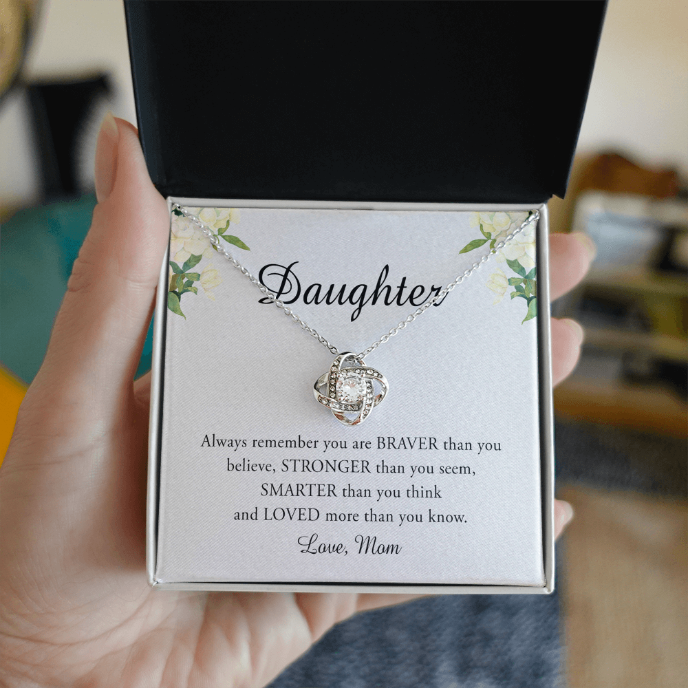 To My Daughter Necklace from Mom, Mother To Daughter Necklace Pendant Personalized Gift Necklace For Daughter On Birthday Gift Anniversary, Graduation Necklace Daughter Jewelry for Girls