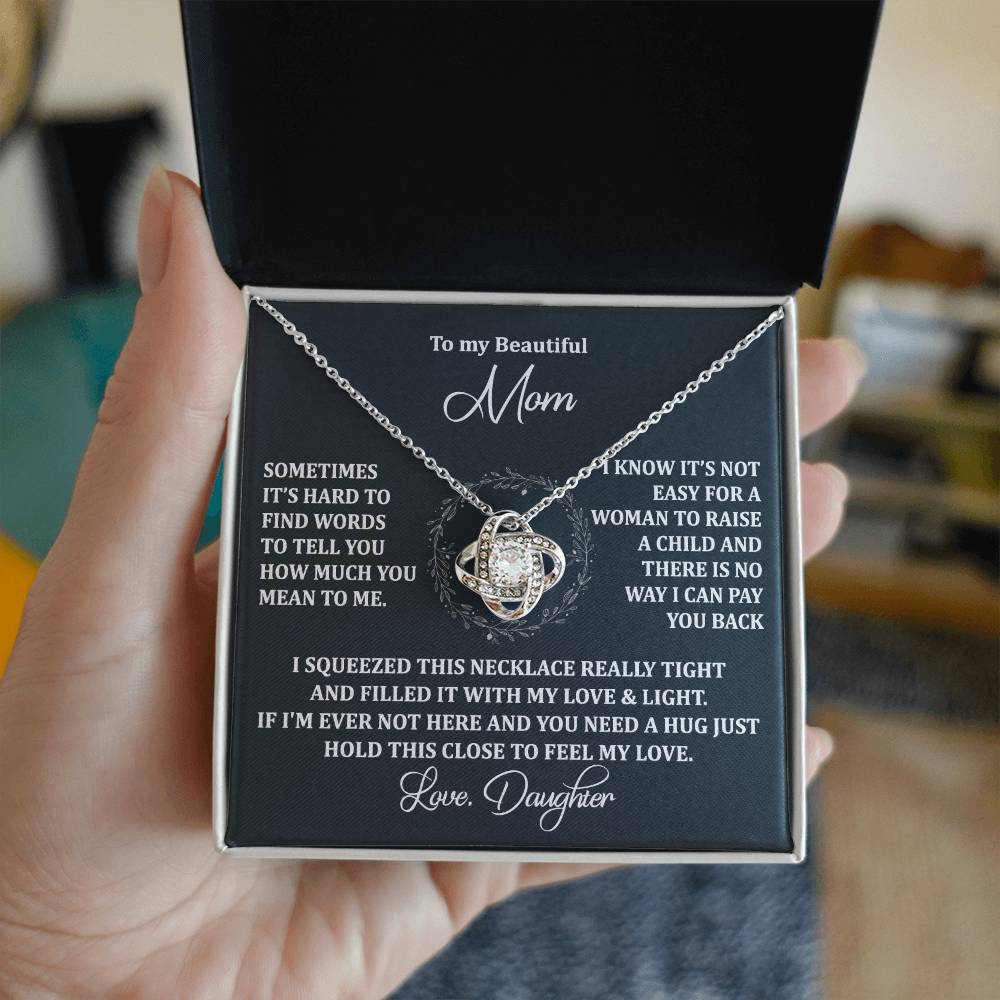 To My Beautiful Mom Necklace Gift From Daughter, Jewelry For Women Pay you Back