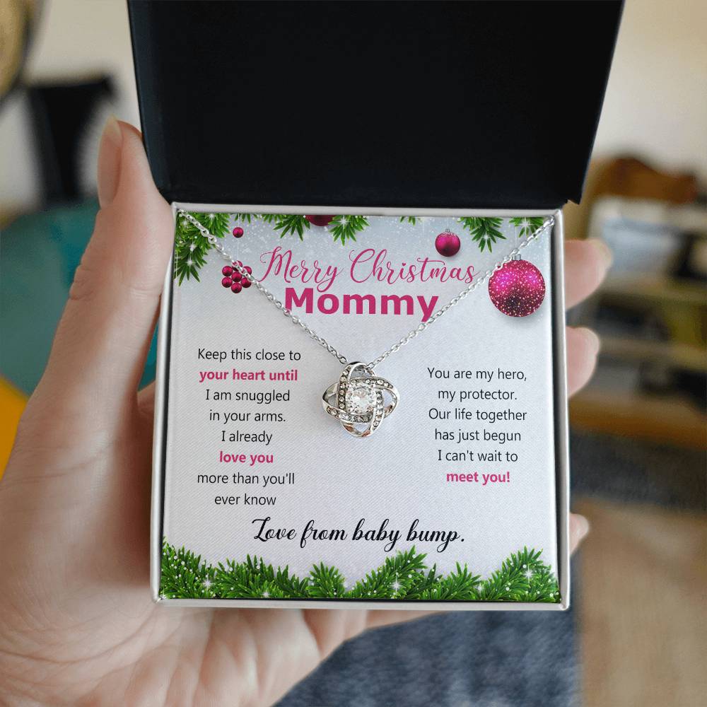 Mommy To Be Merry Christmas Present Necklace From Baby Bump First time mommy