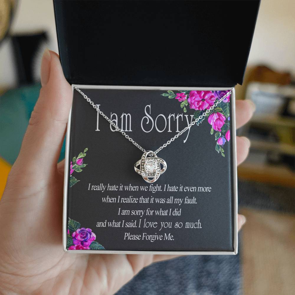 Wife Necklace From Husband I Am Sorry Love Knot Necklace Gift For Wife Husband To Wife Jewelry Gift For Women Wife Gift Necklace Soulmate Gift Necklace Sorry Gift Necklace I Am Sorry Gift Pendant