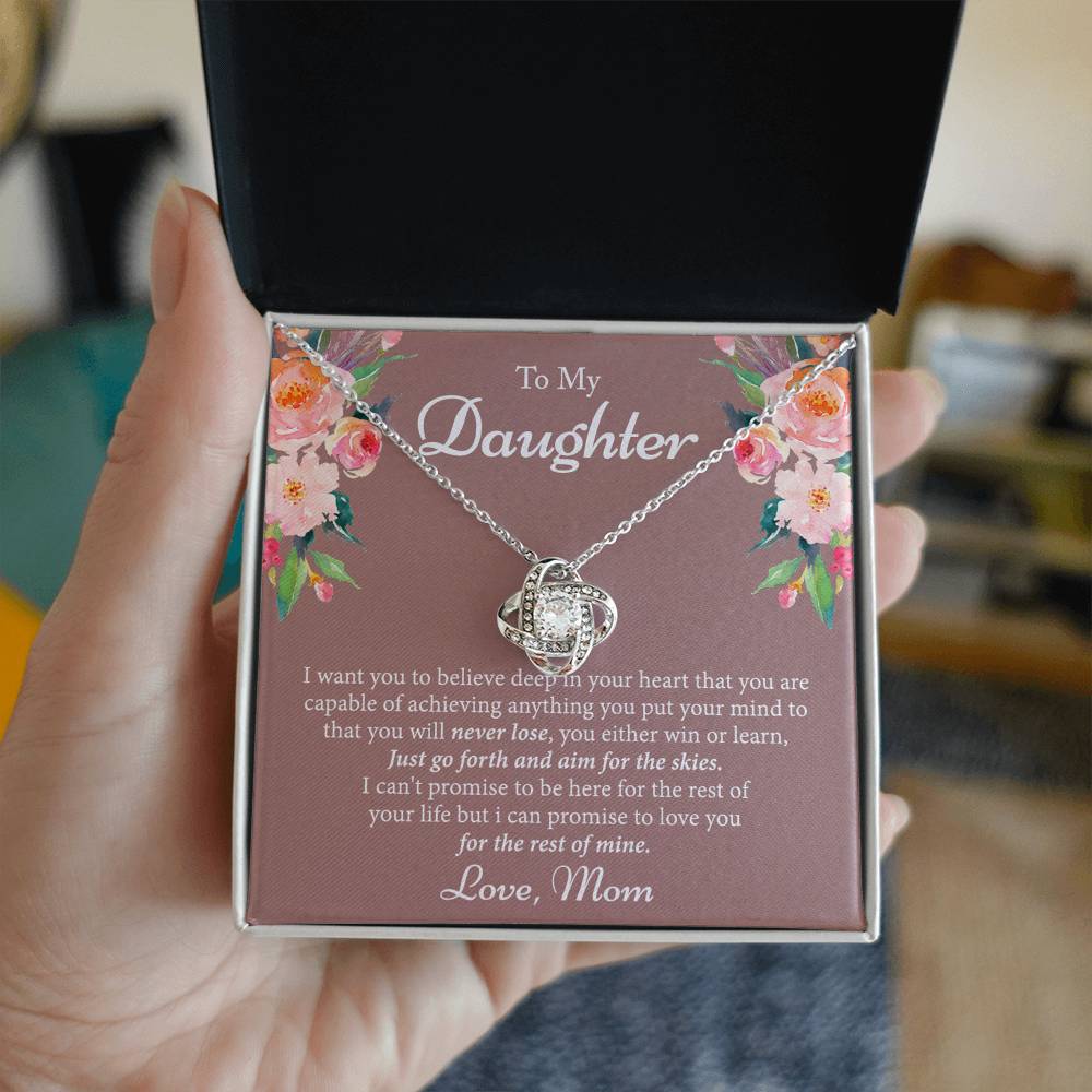Mother To Daughter Gifts Necklace - Sterling Daughter Necklace Gifts Birthday Jewelry Gift For Girls Teen Daughter Christmas Anniversary Graduation Gift For Daughter, Mom And Daughter Gifts