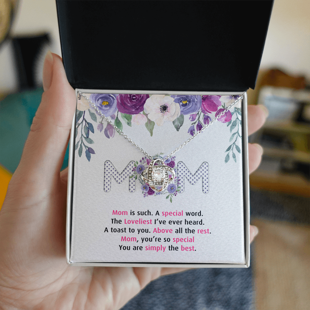 Mom Gift Necklace, To My Mom Love Knot Necklace Gift From Daughter And Mother Love Knot Pendant Gift For Mom New Mom, Bonus Mom Gift Necklace, The Loveliest Mom Necklace, Jewelry Gift For Women