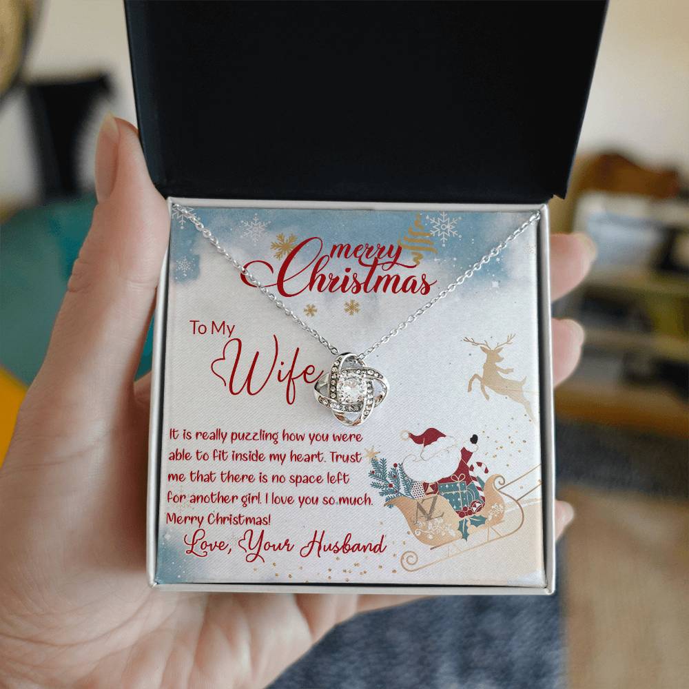 Merry Christmas Gift Necklace for Wife, Soulmate, Gift Necklace for Wife on Christmas, Valentine Day, Husband To Wife Christmas Necklace, To My Wife Necklace Gift From Husband, Wife Christmas Jewelry