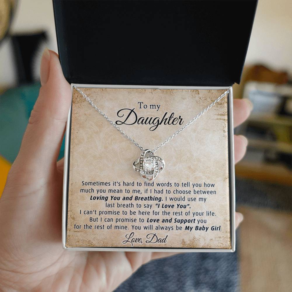 Gifts Necklace for Daughter, To My Daughter Necklace From Dad, Daughter Gift for Christmas, Birthday, Wedding, Graduation Gift Father And Daughter Necklace With Message Card and Gift Box