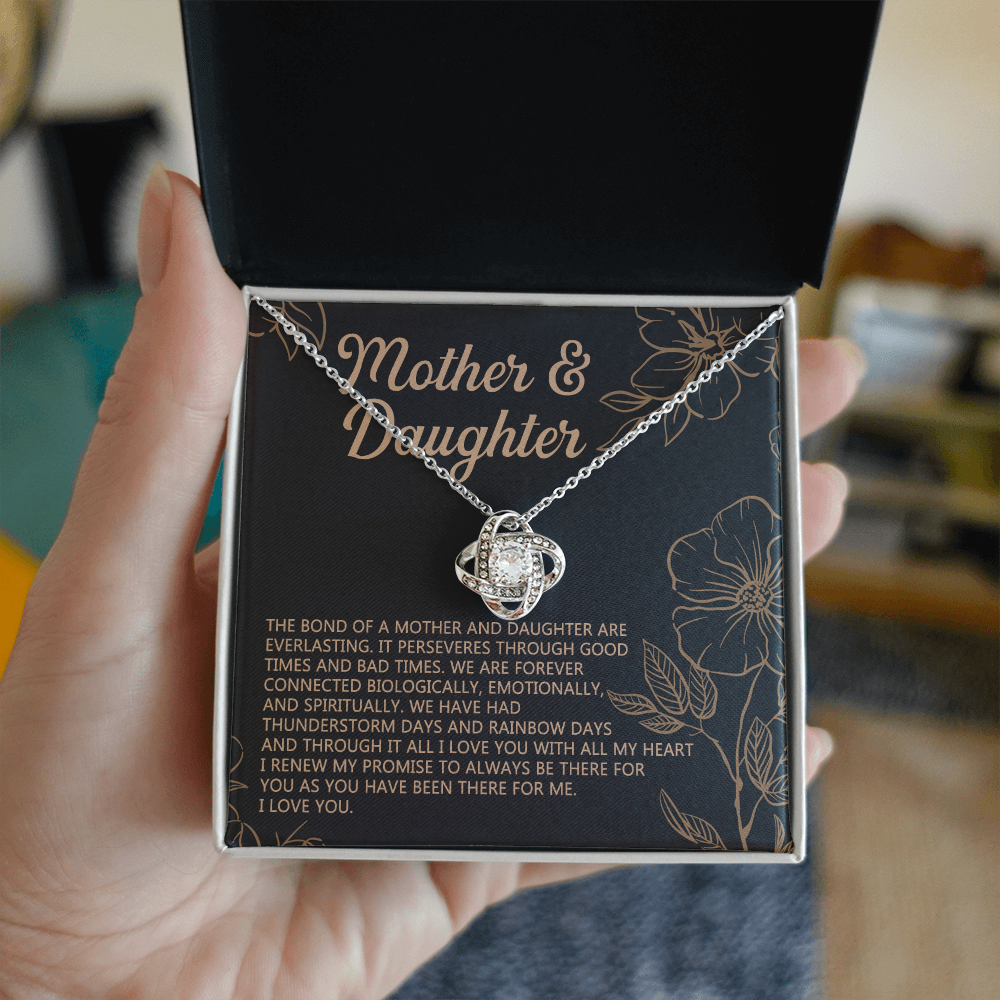 Mother And Daughter Necklace, To My Mother Love Kot Necklace From Daughter, Mothers day Necklace, Mother Daughter Gift Necklace, Jewelry Gift For Women, Mom, Daughter To Mother Love Knot Pendant