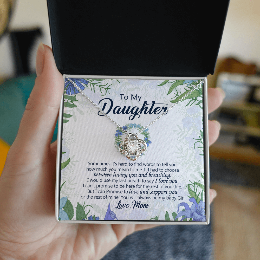 To My Beautiful Daughter Necklace Love Mom Mother And Daughter Necklace Pendant Gift, Mom To Daughter Necklace Gift On Birthday Gift Graduation for Her, Daughter Love You And Support Necklace