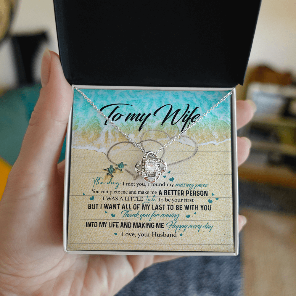 To My Wife Necklace From Husband Happy Every Day Necklace Gift For Wife, Wife Gift Necklace, Husband To Wife Gift Love Knot Pendant Gift From Men Jewelry Gift For Women, Soulmate Gift Pendant