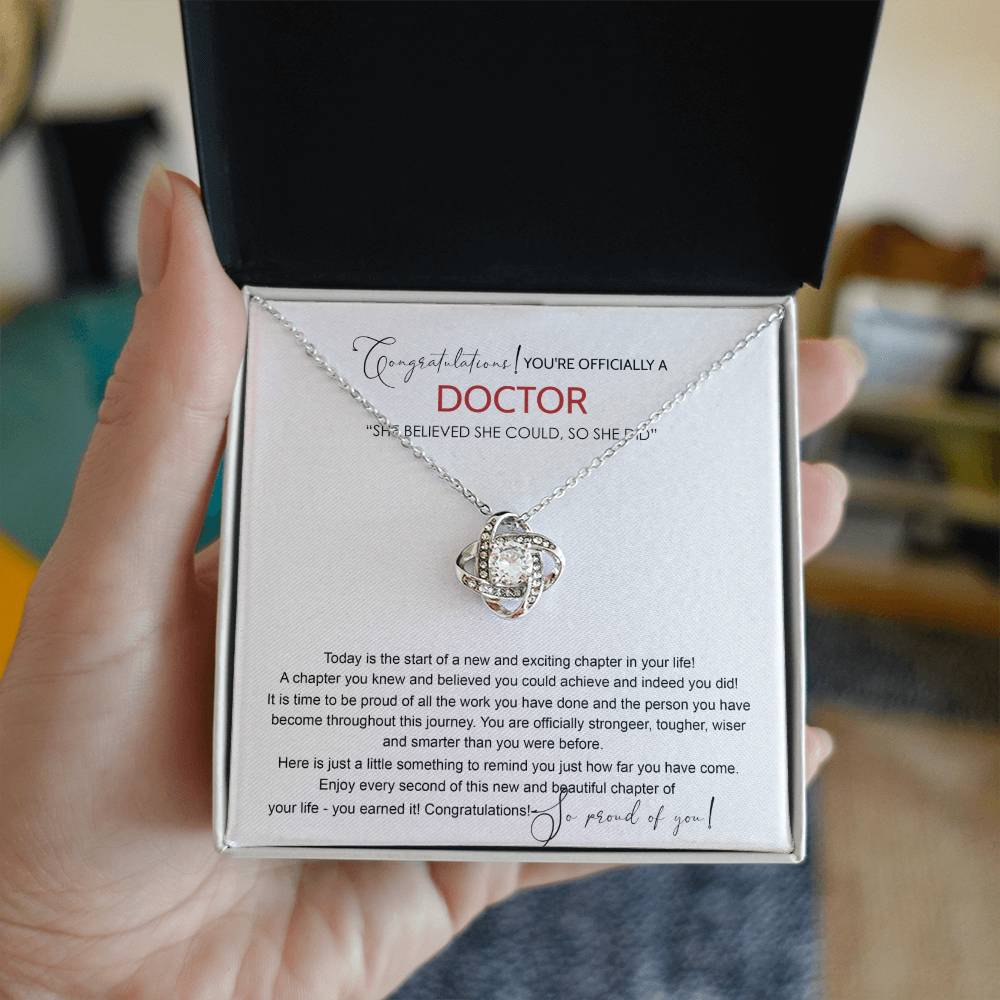 Doctor Graduation Love Knot Necklace, New Doctor Gifts, Medical Student Graduation Gift, Graduating Class of 2024 Necklace, Congrats Graduation Knot Necklaces Gift For Daughter, Granddaughter, Niece Love Knot Necklace 6323