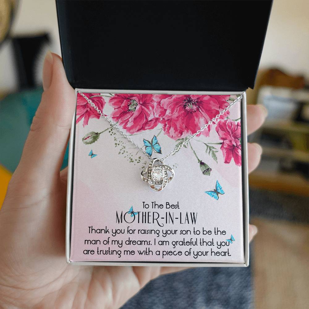 To The Best Mother In Law Love Knot Necklace, Mother In Law Gifts, Mothers Day Gifts Necklaces