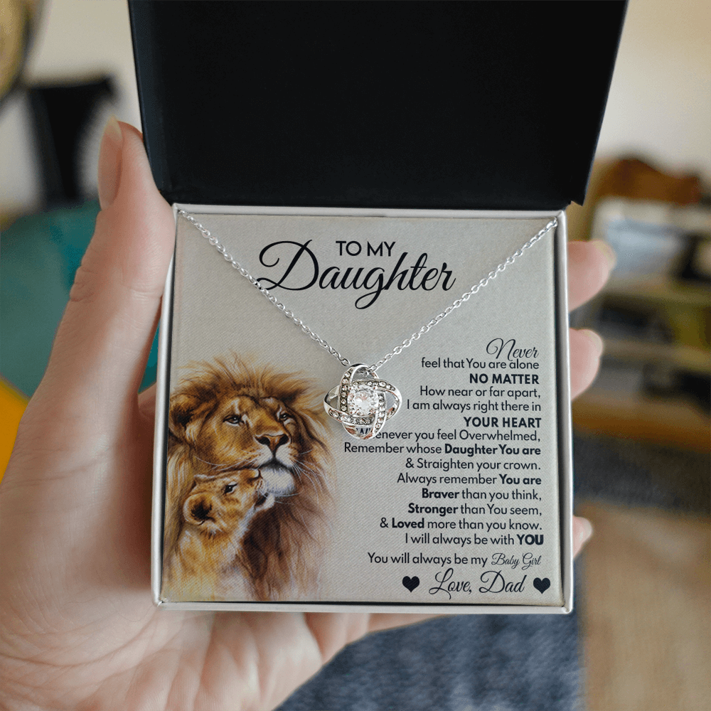 Daughter Gifts Necklace From Dad, To My Daughter Lion And Necklace Gift On Birthday Gift Graduation Gift for Daughter From Dad, Father Daughter Jewelry Gift For Girls, Little Girl Necklace