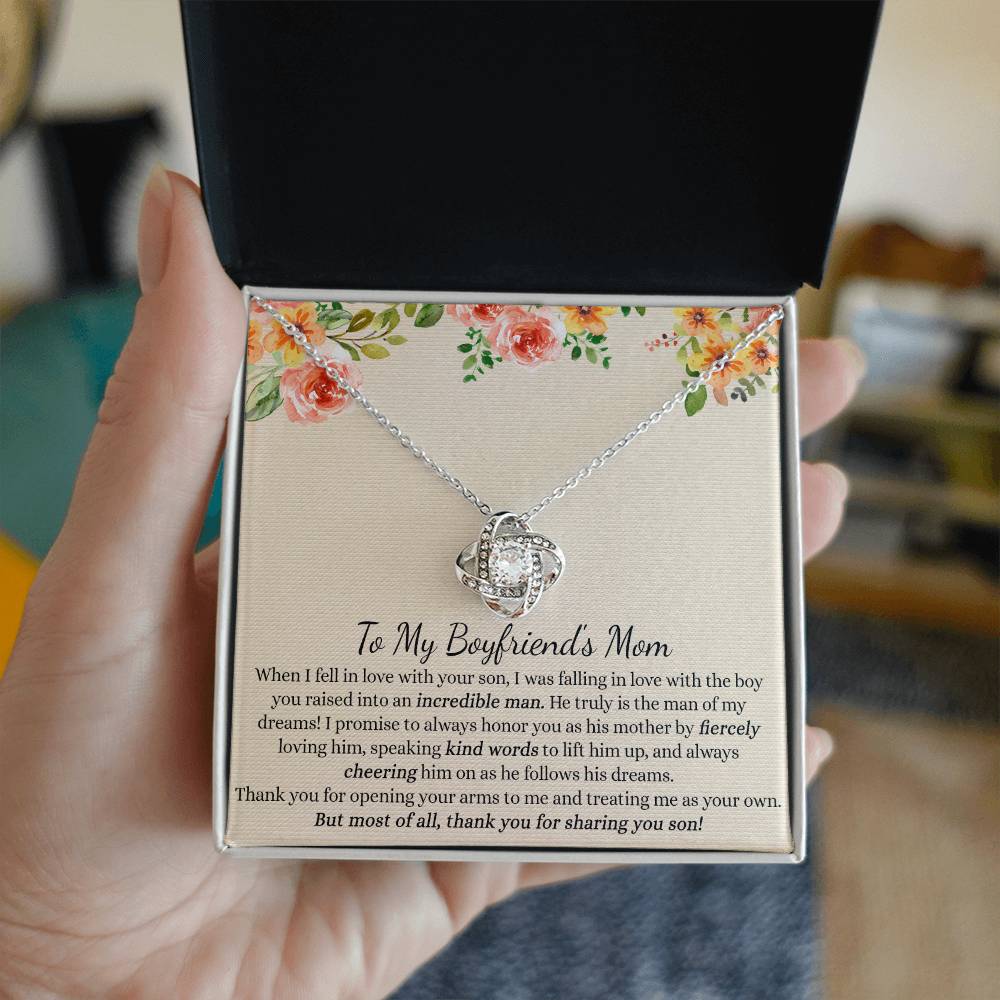 To My Boyfriend's Mom Necklace From Girlfriends Mom, Presents for Mom Necklace for Women, Boyfriends Mom Necklace Gift On Birthday Gift, Christmas, Anniversary, Mother's Day Necklace Gift for Bf Mom