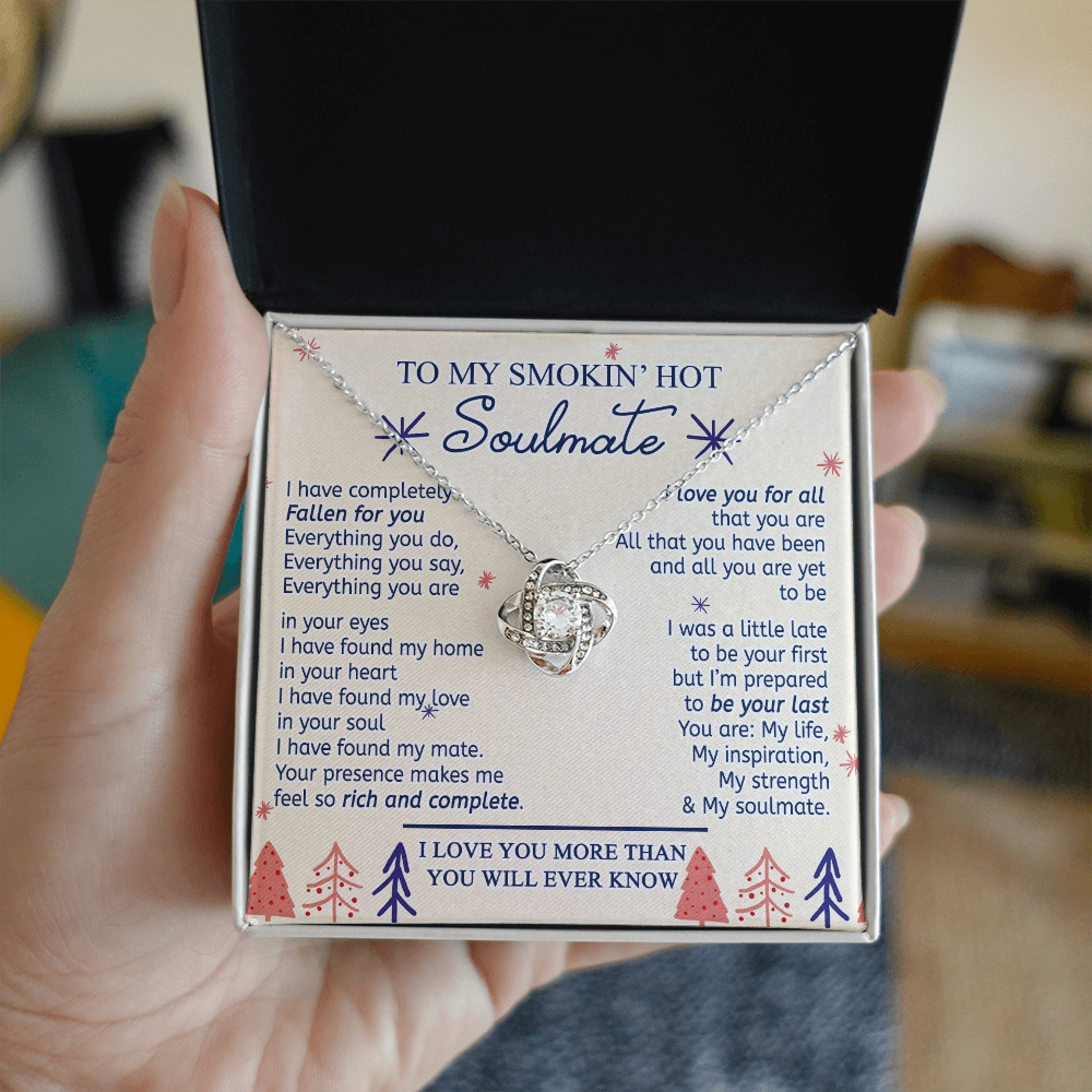 To My Smokin' Hot Soulmate Necklace From Husband, Boyfriend Gift On Birthday Christmas Jewelry Gifts For My Wife Personalized Gift Present Pendant for Future Wife Soulmate Girlfriend My Love