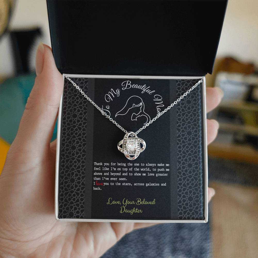 To My Mom Necklace From Daughter, Thank You For Mom Necklace Gift For Women, Mother And Daughter Gift Necklace, Your Beloved Daughter Necklace Gift For New Mom, Beautiful Mom On Mother's Day