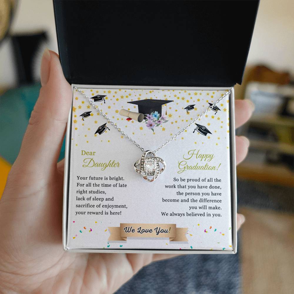 Graduation Gift for Her, To My Daughter Necklace From Parent We Love You Necklace, College Graduation Gifts Pendant For Daughter Graduation Necklaces High School Graduation Gift for Daughter