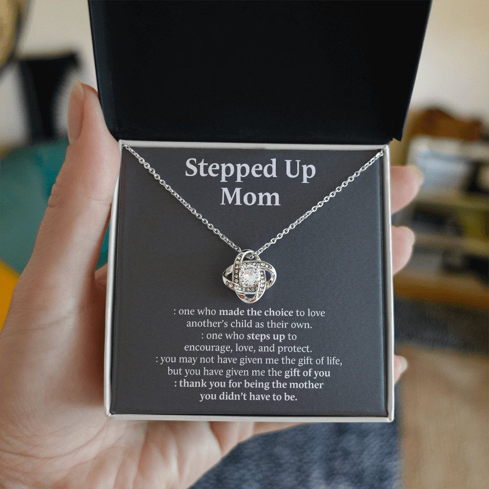 Stepped Up Mom Gifts Stepmom Necklace Jewelry for Woman Bonus Mother's Birthday