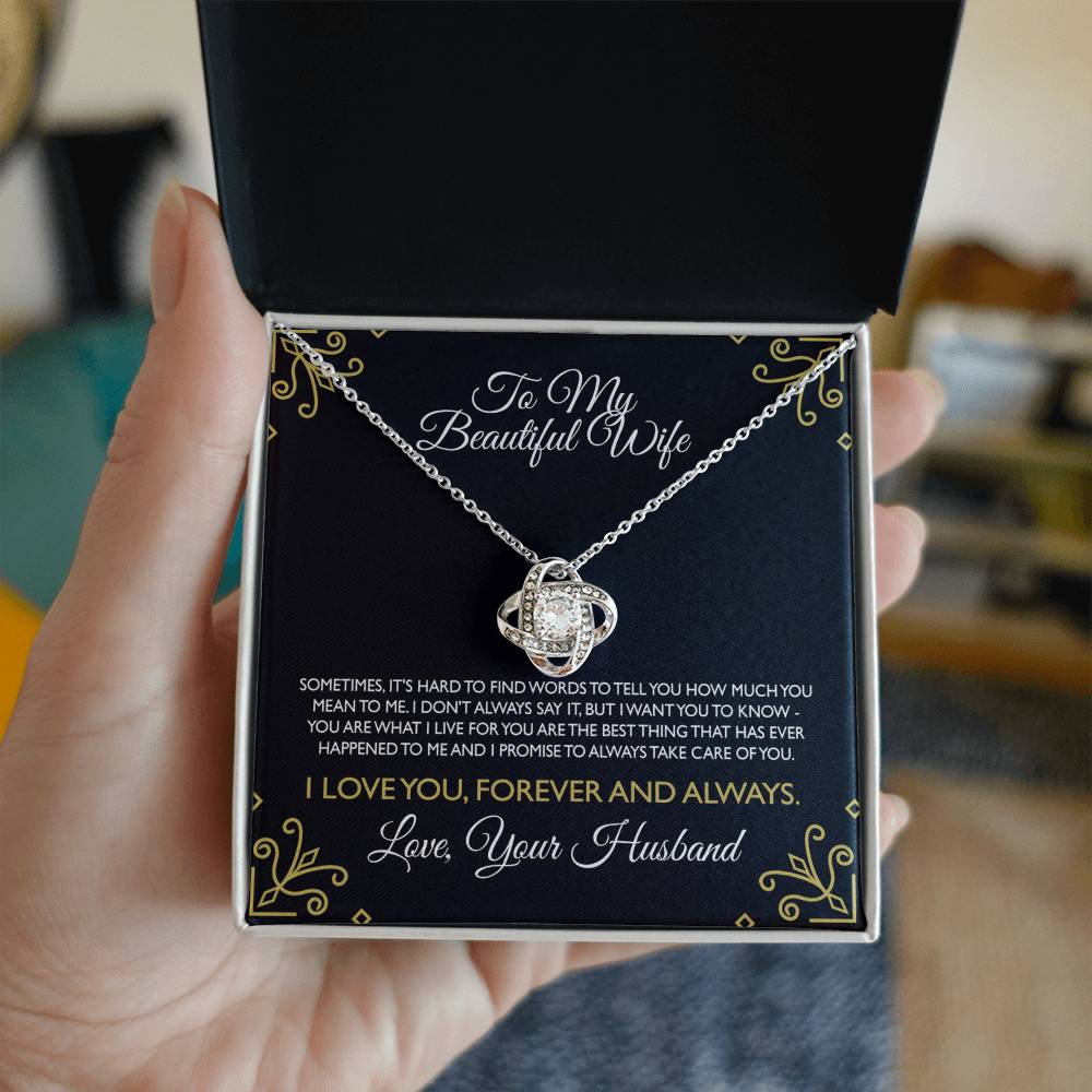Gifts For Wife Romantic Necklace, Wife Gift Necklace Ideas, To My Smoking Hot Wife Necklace From Men, Message Card and Gift Box For Wife, To My Beautiful Wife Necklace From Husband To Wife