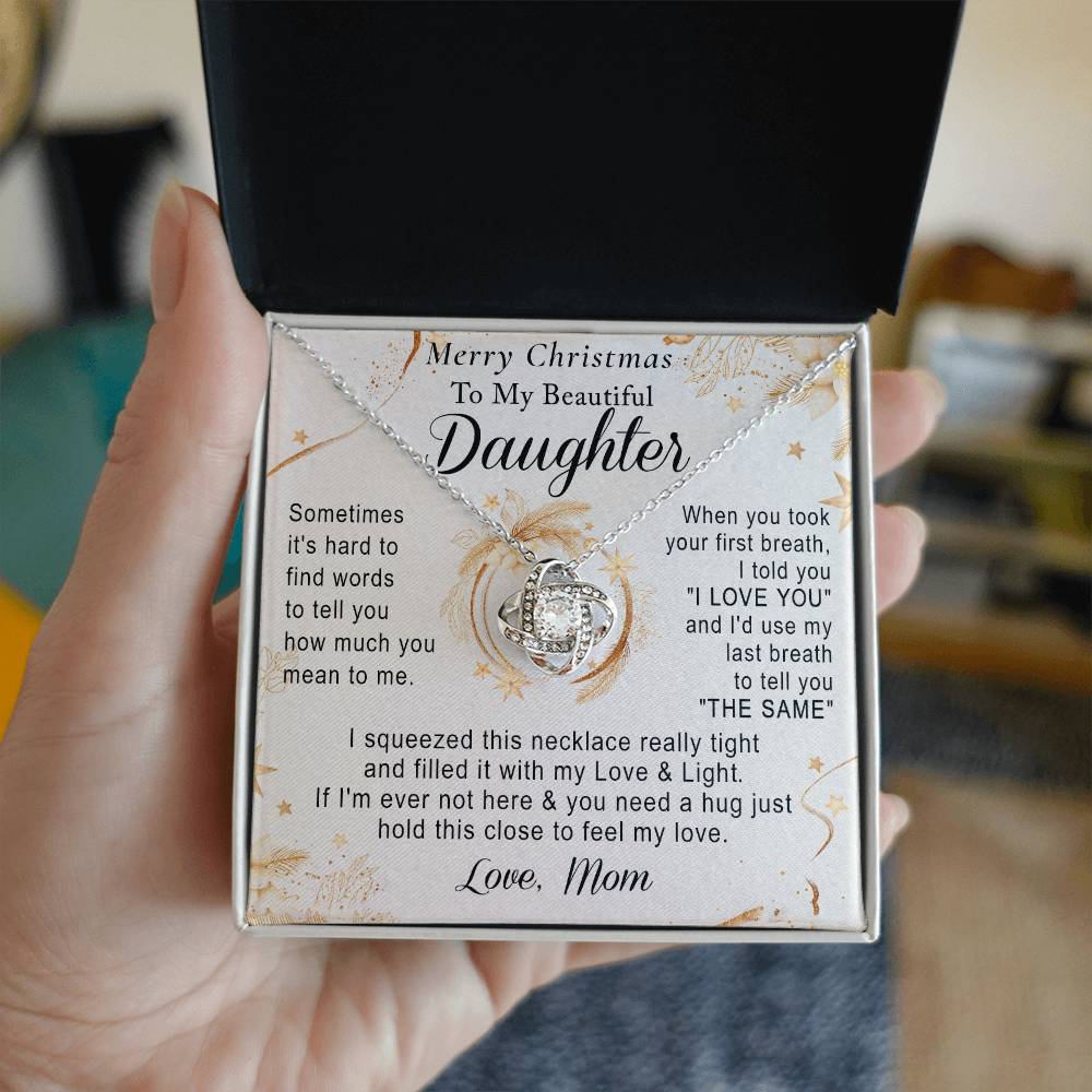 To My Daughter Necklace from Mom, Mother Daughter Jewelry for Daughter Christmas