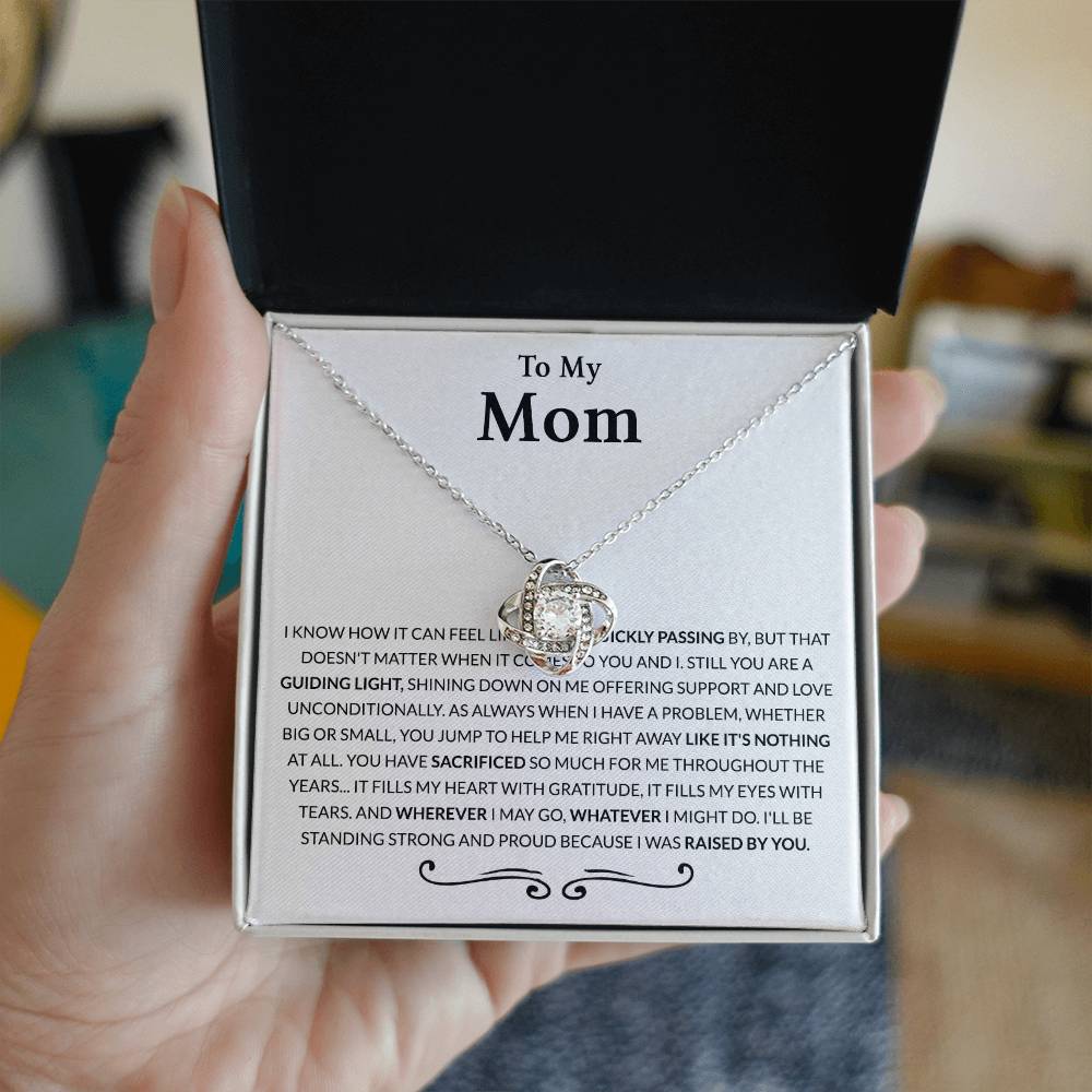 Mom Gift Necklace, To My Mom Necklace From Daughter, The Love Knot necklace Gift For Mom, Birthday Gift Necklace For Mom, Mother's Day Necklace Gift For Mom From Daughter Jewelry Bonus Mom Necklace