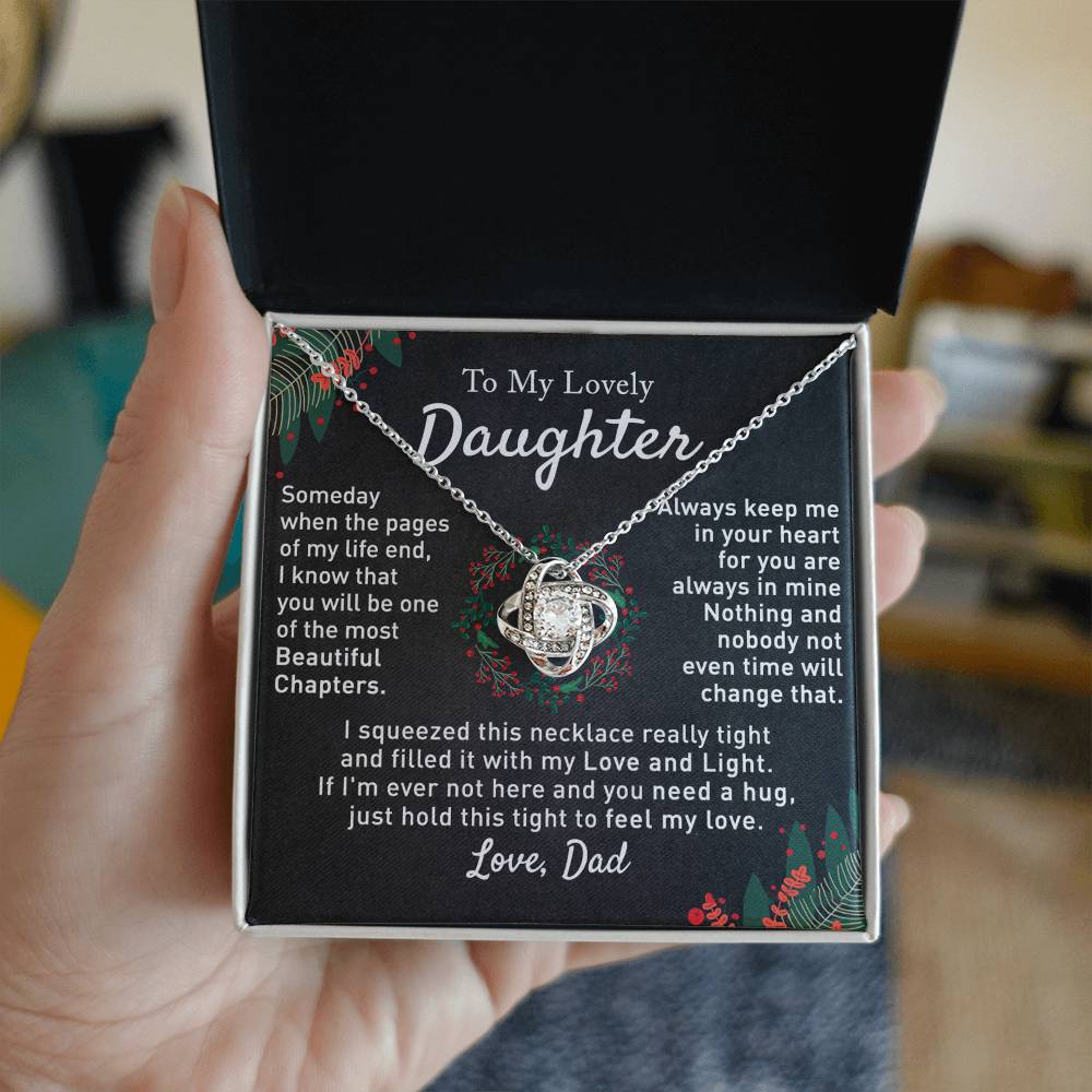 To My Beautiful Daughter Love Knot Necklace, Gift For From Mom, Necklace Daughters Necklaces Mom With Jewelry Women Mother A Necklaces Beautiful Daughter, Mother And Daughter Necklace Gift For Girl