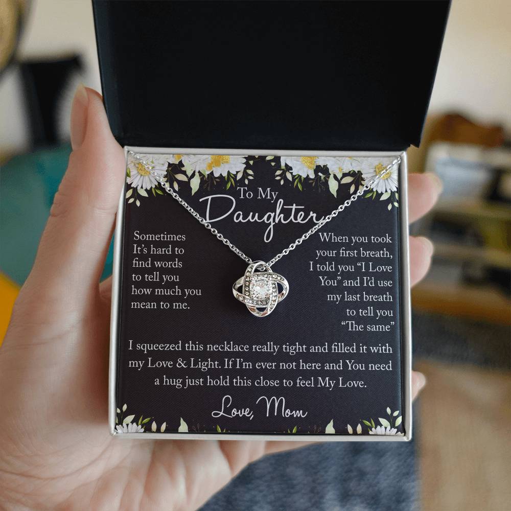 To My Daughter Necklace from Mom, Mother And Daughter Sterling Steel Necklace Gifts from Mom, Necklace for Daughter Birthday Gift Graduation Gifts from Mother To Daughter Jewelry Gift for Girls