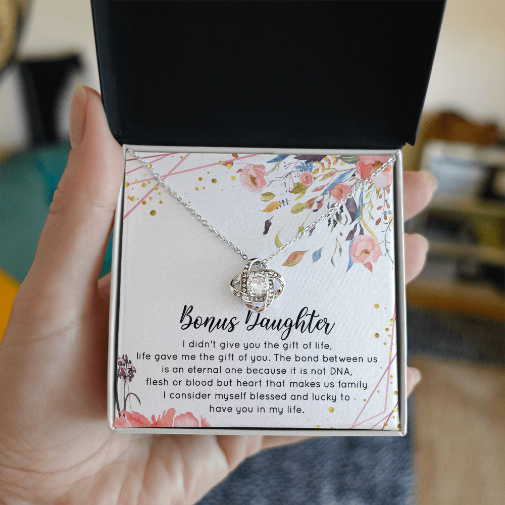 To My Bonus Daughter Necklace From Bonus Mom Jewelry Bonus Daughter Gift From Bonus Mom,Birthday Gift, I Love You Necklace Daughter Gifts Pendant Includes Gift Box Jewelry Gift For Girls