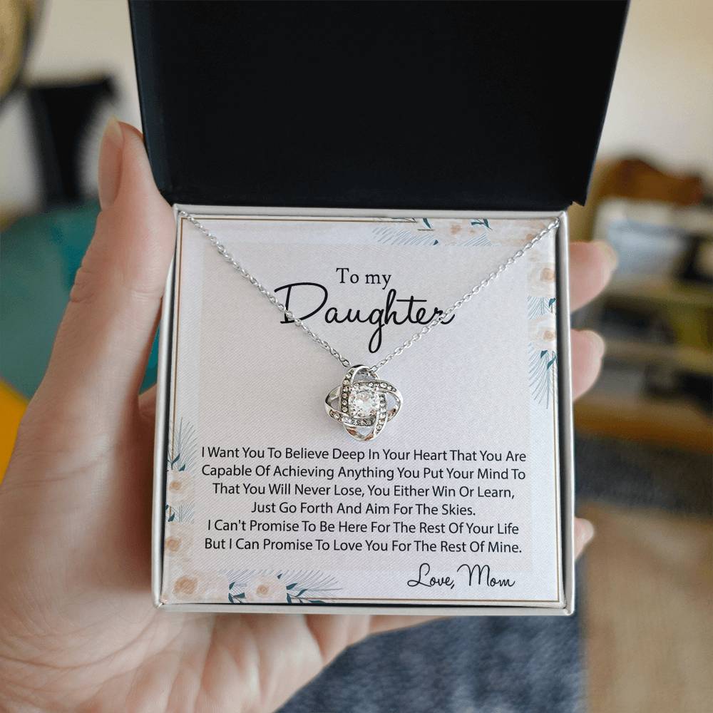 To My Daughter Gift Necklace Pendant From Mom, Mother to Daughter Necklace Gift Idea for Her, Girls Necklace On Graduation Gift Birthday Gift Christmas Gift From Mother And Daughter Jewelry