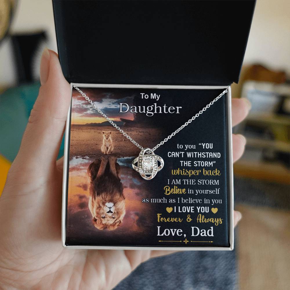 To My Beautiful Daughter Love Knot Necklace From Dad Necklace For Lion Daughters Necklaces With Love Knot Daughter Love Mother Gift A Necklaces Beautiful Jewelry Gift For Girls Little Girl Necklace
