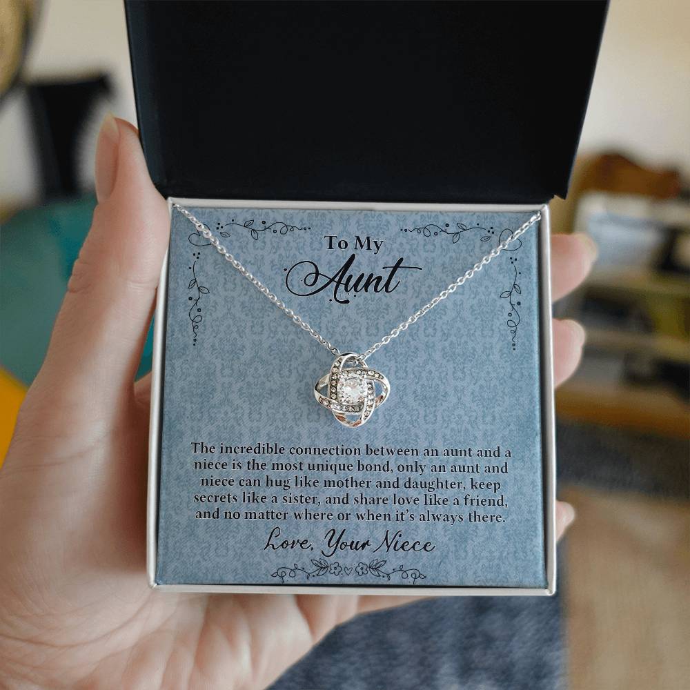 Aunt Gift Necklace, Aunt Wedding Gift from Bride, Wedding Gift from Niece, To My Aunt Love Knot Necklace From Niece Birthday Gift Graduation Gift Necklace, New Aunt Gift Necklace, Jewelry For Women