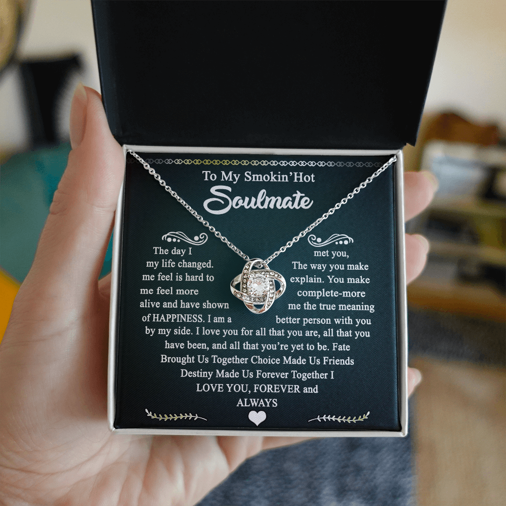To My Smokin Hot Soulmate Necklace Gift From Husband, Luxury Jewelry For Wife, Girlfriend, Couples Gifts Neckalce, Soulmate Necklace Gift On Christmas Wedding For Her, Jewelry Gift For Women