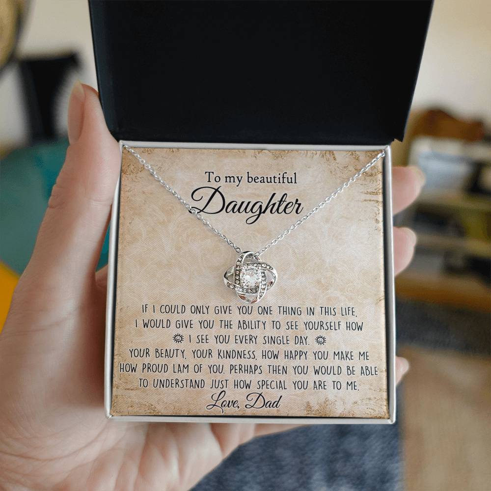 To My Daughter Gift Necklace From Dad, Pendant Gift for Daughter from Dad Father to Daughter Necklace for Daughter,  To My Beautiful Daughter Necklace Gift On Birthday Gift Graduation Christmas