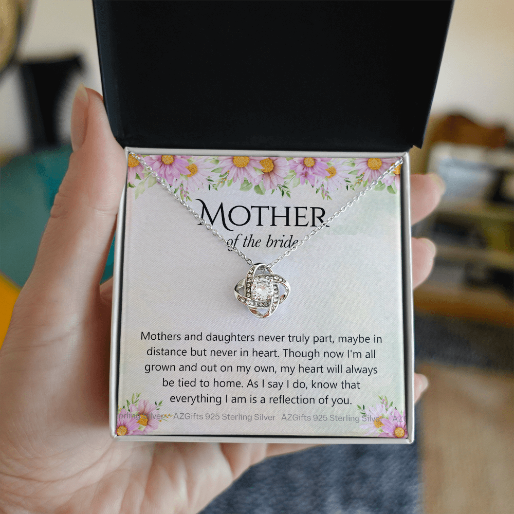 Mother Of The Bride Gift Necklace, The Love Knot Necklace Mother Of The Bride, Mother Of The Bride Gifts Pendant, Gift Necklace For Mother Of The Bride, Mother Of Bride Jewelry Gift For Women