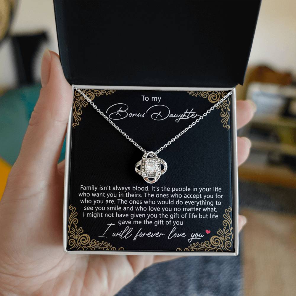 Bonus Daughter Gifts Necklace - To My Bonus Daughter Gifts From Stepmom, Adopted Daughter Necklace, Step Daughter Gifts, To My Daughter Necklace From Mom Jewelry Gift For Girls, Bonus Daughter
