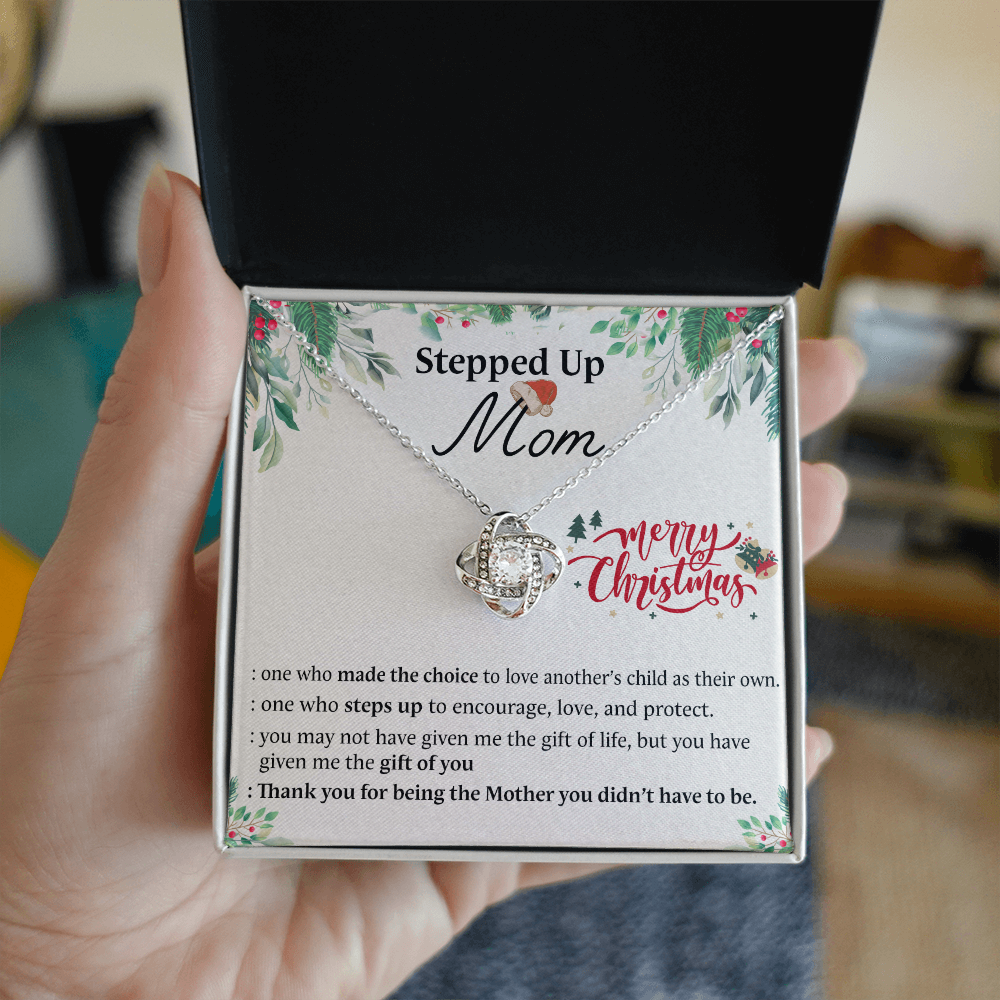 Inspirational StepMom Gifts Necklace Stepped Up Mom Necklace Gift On Christmas Birthday Bonus Mom Gift Necklace To My Stepped Up Mom Necklace From Daughter Son Merry Christmas Necklace Gift For Mom