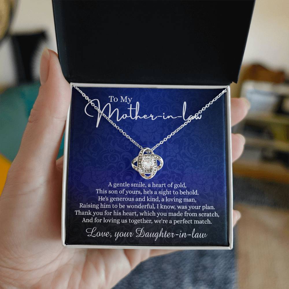 To My Mother in Law Gift Necklace, Mother in Law Love Knot Necklace Gift From Daughter In Law, Jewelry Gift For Women, To My Mother-in-law on Wedding Day Mother's day Necklace Gift Birthday For Mom