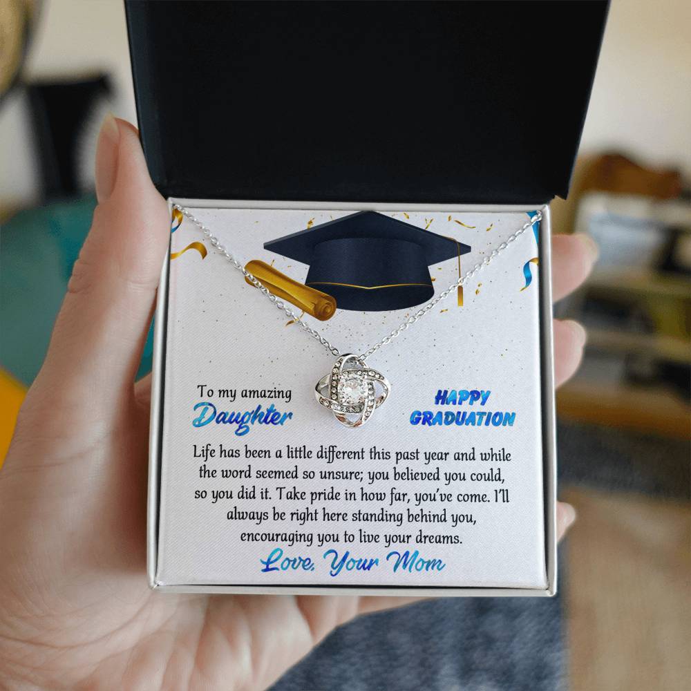 Graduation Gift Necklace for Her, Daughter - To My Daughter Necklace From Mom And Dad To Daughter Necklace, College Graduation Gifts Pendant For Daughter Necklaces High School Graduation Gift