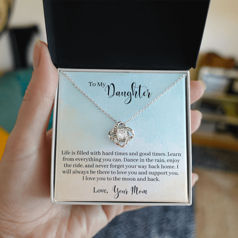 To My Daughter Love Knot Necklace From Mom, Happy Graduation Gift Necklace, Mother And Daughter Love Knot Necklace, Daughter Gift Necklace From Mommy Mother To Daughter Jewelry Gift For Girls