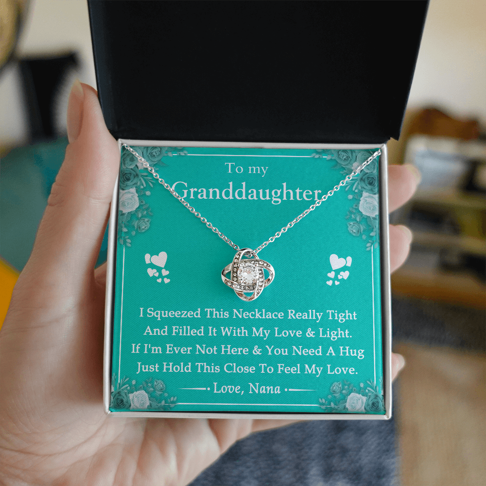 To My Granddaughter Love Knot Necklace From Nana, Grandma, Jewelry Gift For Granddaughter, Nana And Granddaughter Luxury Necklaces styles Jewelry Gift On Birthday, Xmas, Anniversary Graduation Gift