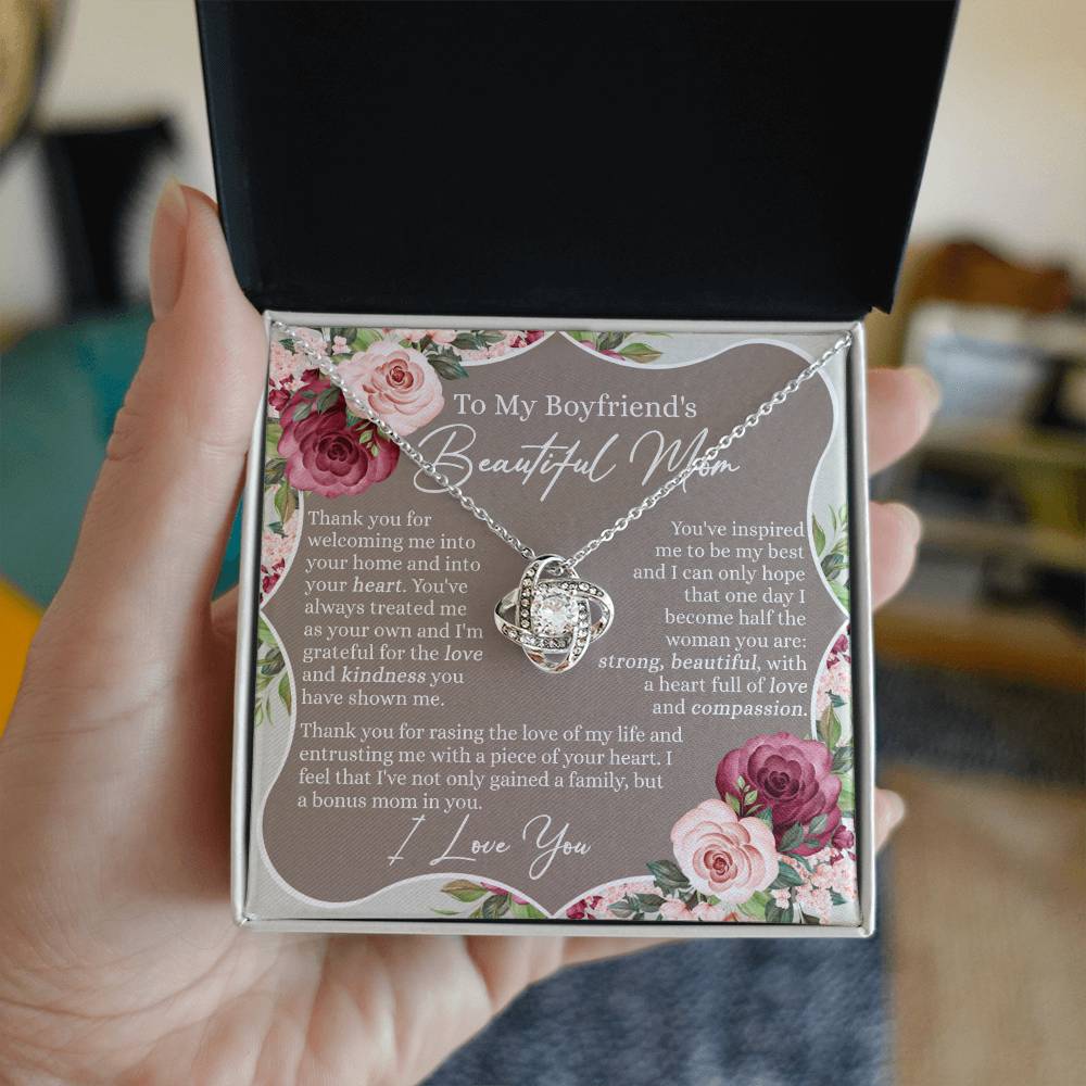 To My Boyfriend's Mom Necklace From Girlfriend, Gift Necklace To My Boyfriend's Beautiful Mom Necklace For Her, Jewelry For Women, Gift Necklace For Boyfriend's Mom On Mother's Day, Anniversary