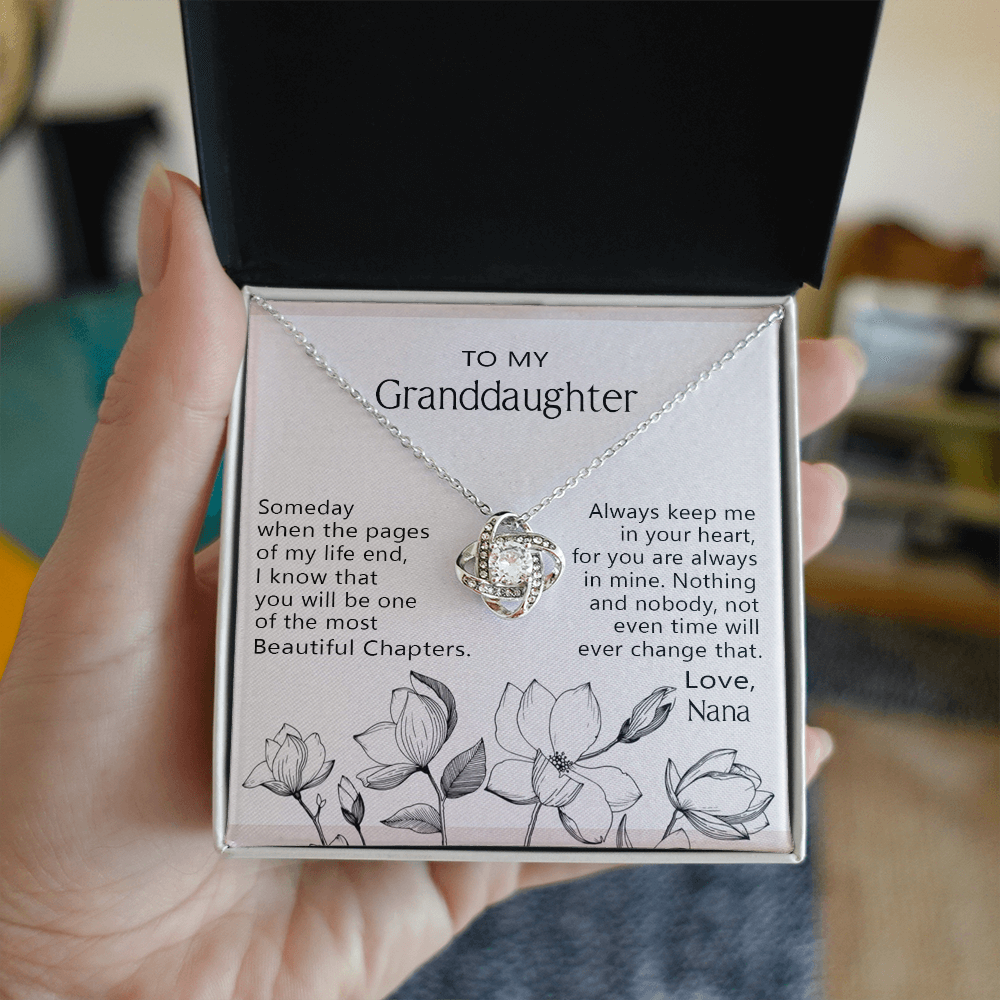 Love Knot Necklace For Granddaughter - To My Granddaughter Love Knot Necklace From Nana, Grandma Jewelry Necklace Gift On Birthday, Graduation Gift, Christmas Always Keep Me In Your Heart Necklace