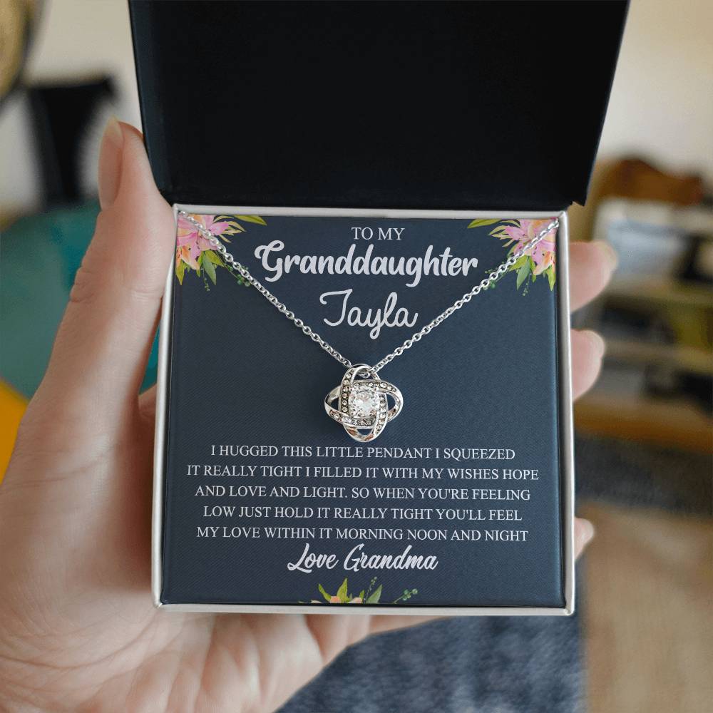 Personalized Gift Necklace For Granddaughter - To My Granddaughter Love Knot Necklace Gift From Grandma To Granddaughter On Birthday Gift Graduation Gift, Christmas Necklace This Little Pendant