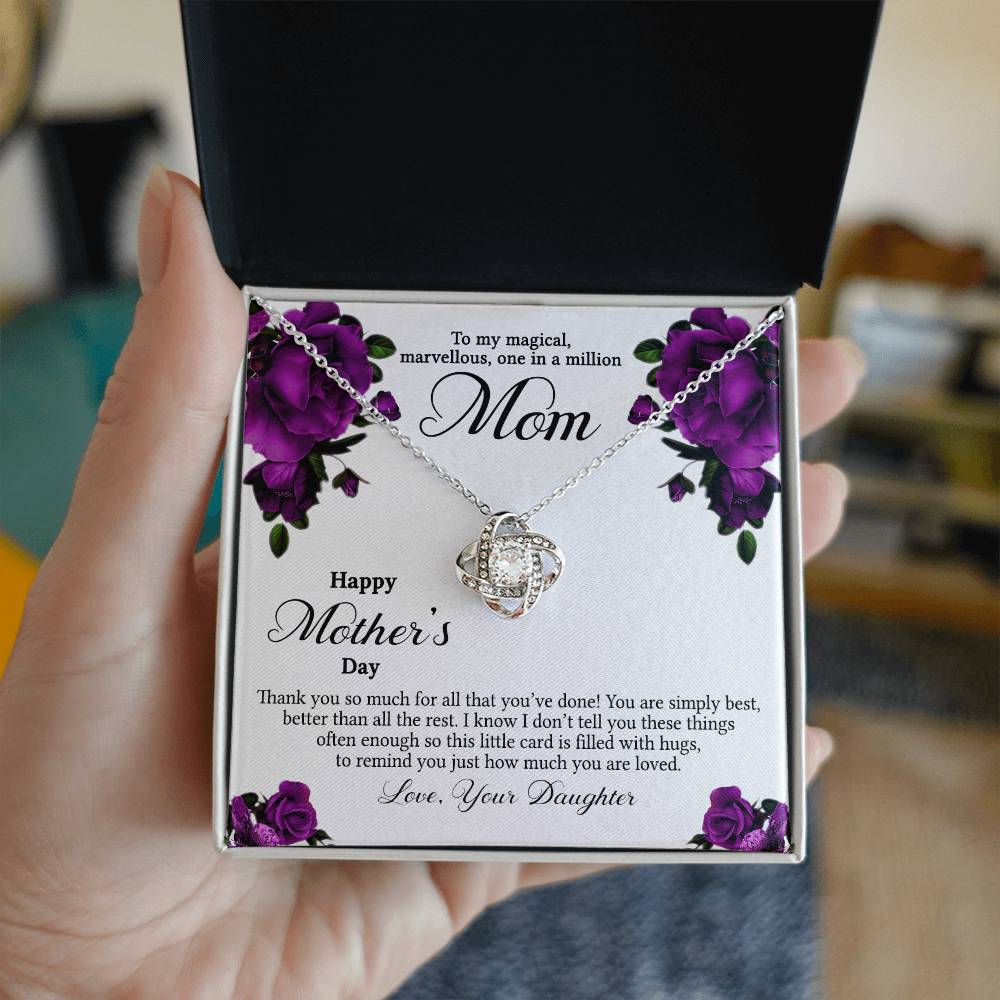 To My Mom Necklace From Daughter, Happy Mother's Day Necklace Gift For Women, Jewelry For Mom, Thank You Necklace Gift For Mom On Mothers Day, Anniversary, Birthday Mother And Daughter Gift Necklace