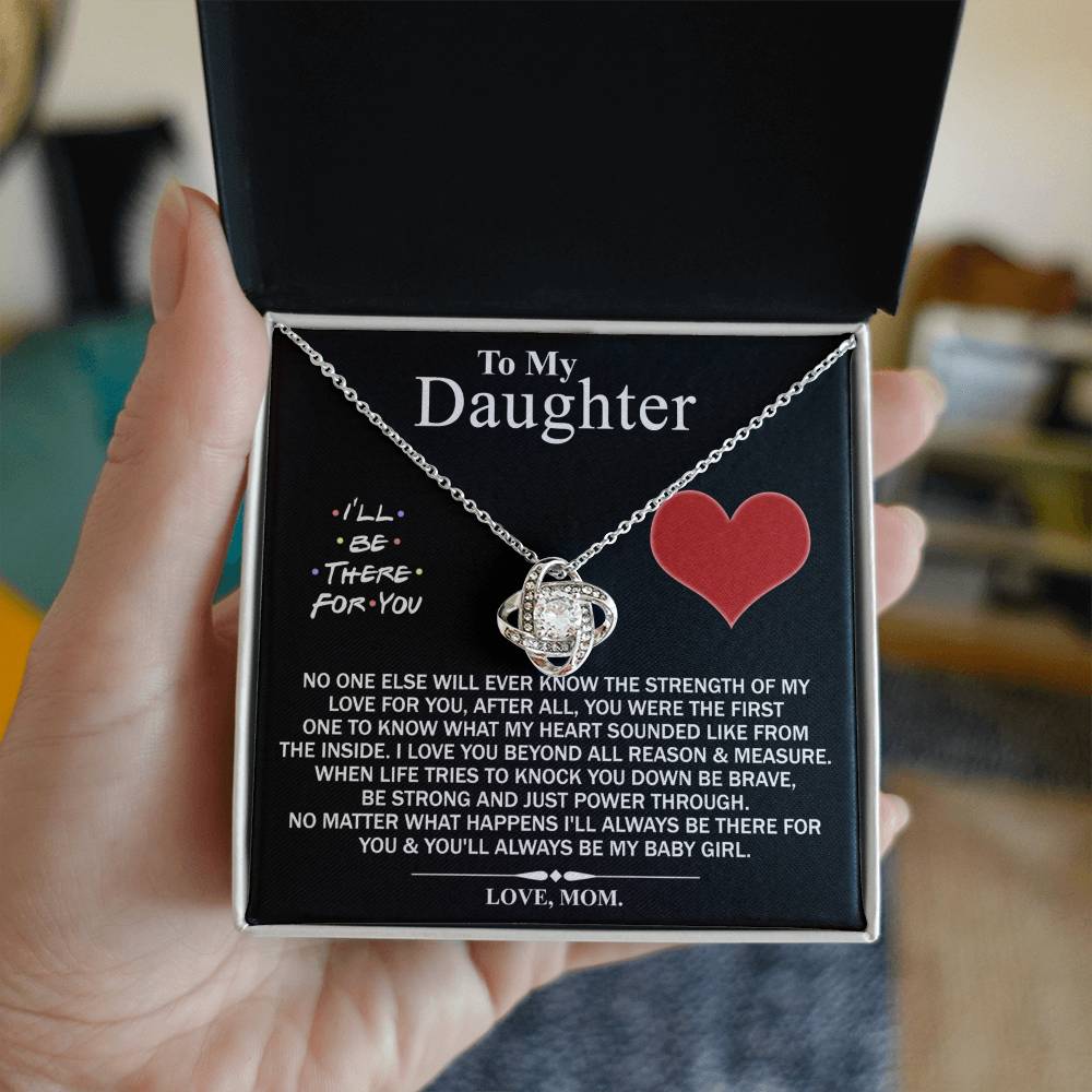 Mother And Daughter Love Knot Necklace, I'll Be There For You Necklace, To My Daughter Love Knot Necklace From Mom, Jewelry Gift For Girls, Baby Girl Love Knot Necklace, Gift Necklace For Daughter