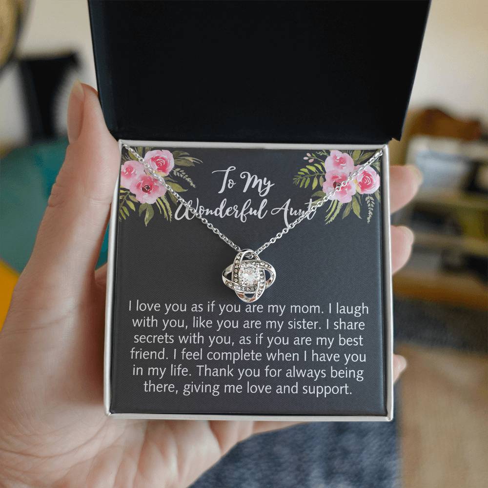 To My Wonderful Aunt Love Knot Necklace Gift From Niece Aunt Gifts Necklace for Auntie Gifts Jewelry for Aunt Birthday Gifts Best Aunt Ever Aunt Necklace from Niece Aunt and Niece Necklace