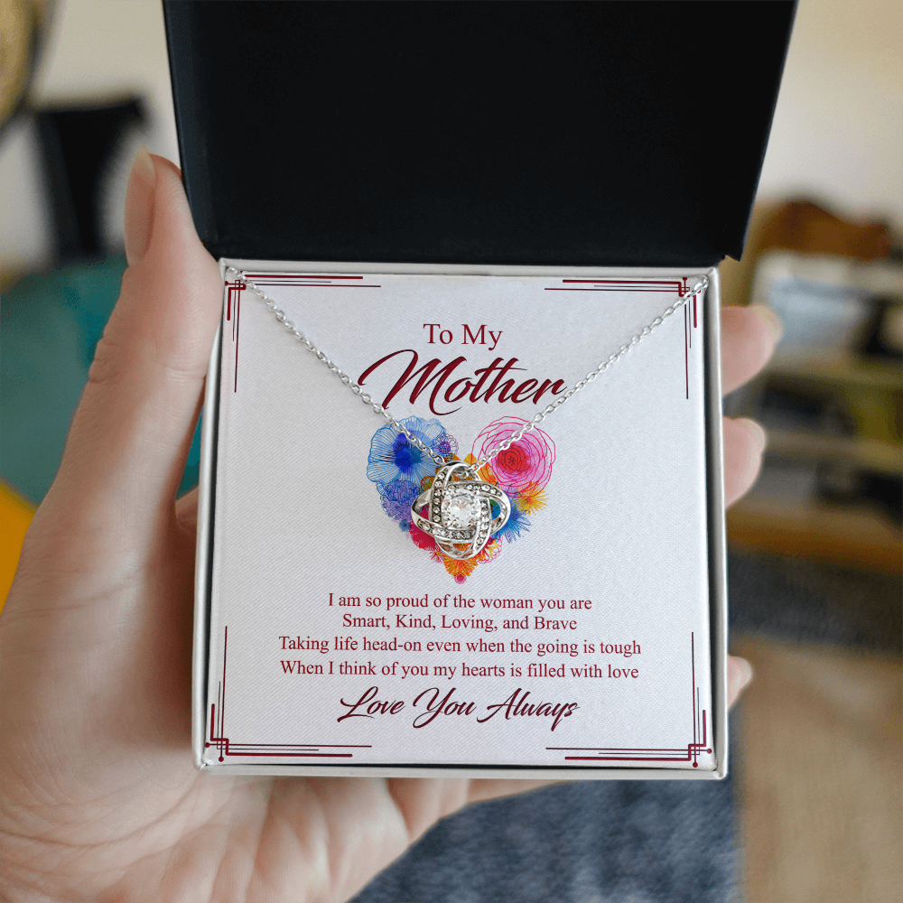 Mother Gift Necklace, To My Mother Love Knot Necklace Gift From Daughter And Mother Love Knot Pendant Gift For Mom Bonus Mom Gift Necklace Love You Always Pendant Gift For Mom Jewelry Gift For Women
