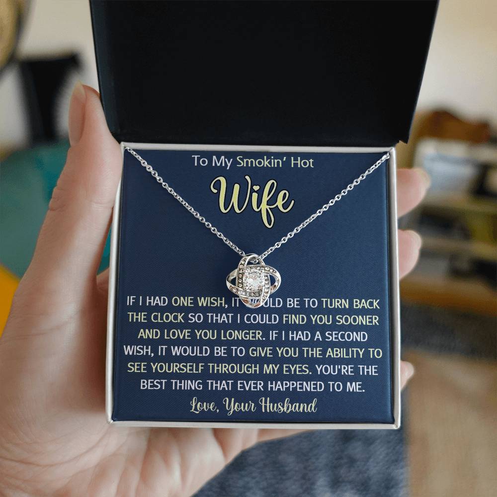 Gift Necklace For Wife, Birthday Gifts Necklace For Wife From Husband Pendant, Valentines Day Find You Sooner Jewelry Box Pendant Personalized Custom Romantic Gift Necklace For My Best Wife Ever