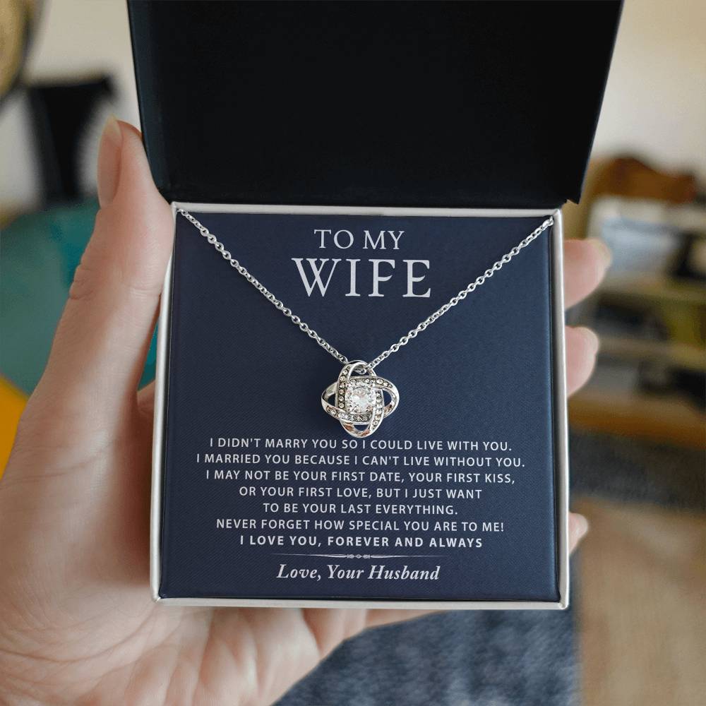 To My Wife Necklace From Husband, Wife Gift Necklace, Husband And Wife Love Knot Necklace - Necklace For Wife From Husband Marry Gift Necklace On Birthday Gift, Anniversary, Valentine Day, Christmas