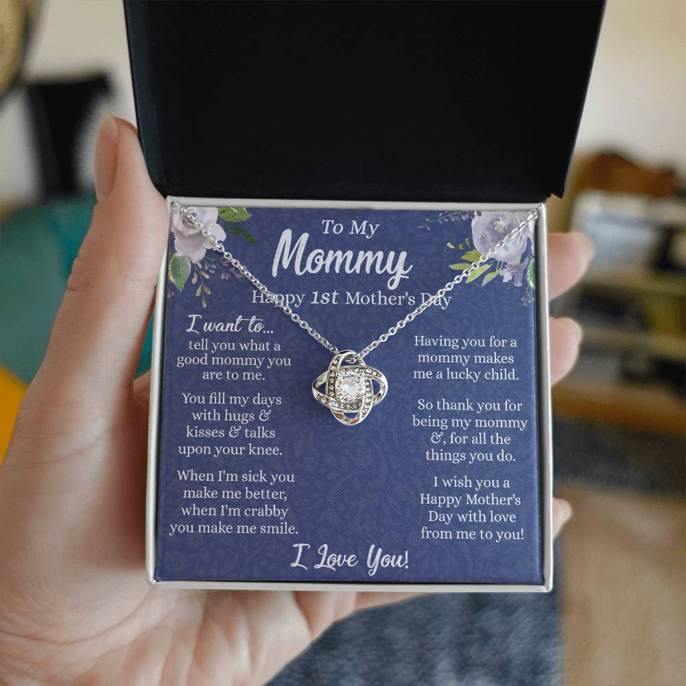 1st Mother's Day Necklace Gift, To My Mommy Love Knot Necklace From Daughter, Necklace Gift For Mom, Happy Mother's Day Necklace, Birthday Necklace For Mom Anniversary Jewlry Gift For Women