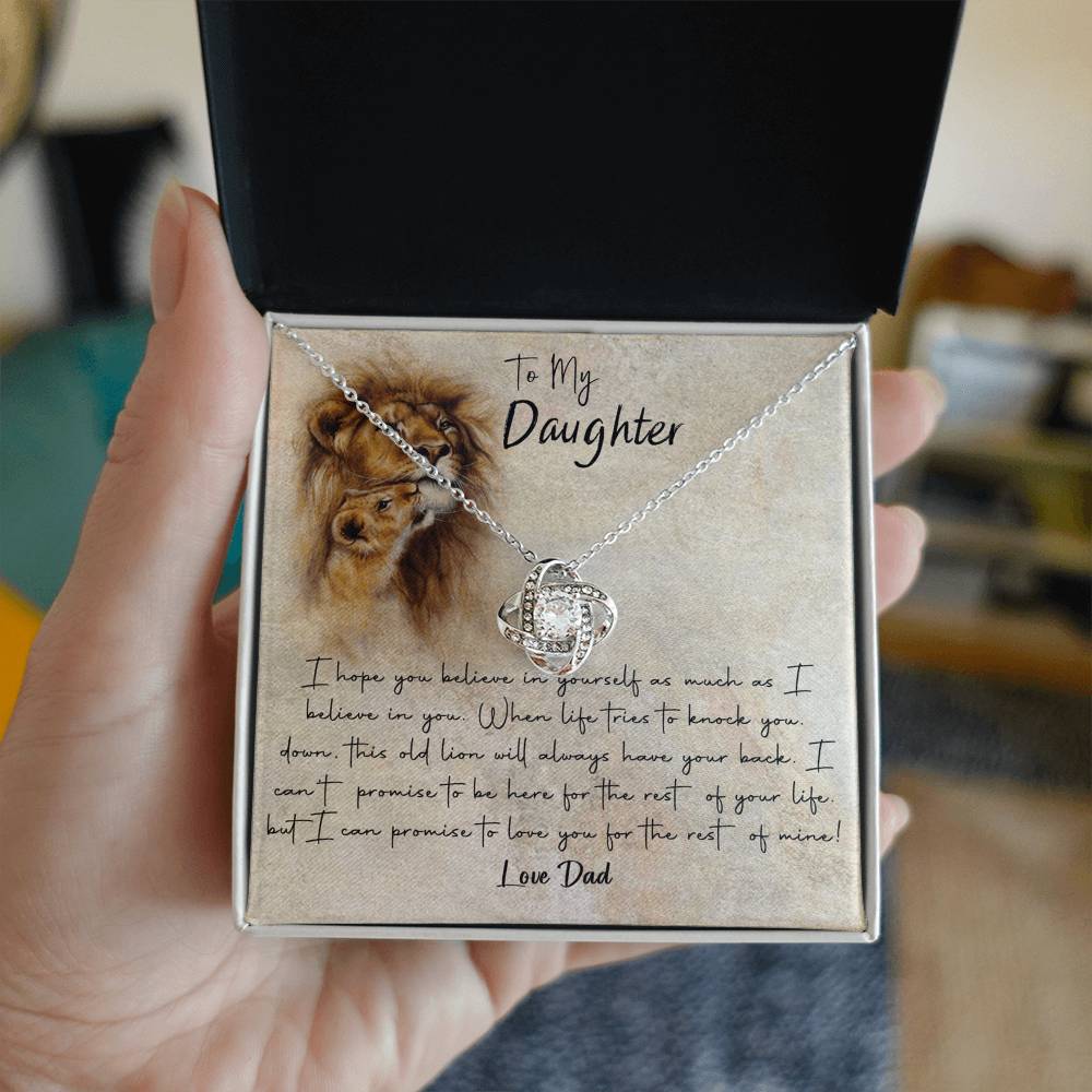 Lion To My Daughter Gift Necklace I Hope You Believe in Yourself Pendant, Dad and Daughter Necklace, Lion Daughter Gift Pendant Necklaces styles Jewelry Gift For Girls, Little Girl Necklace