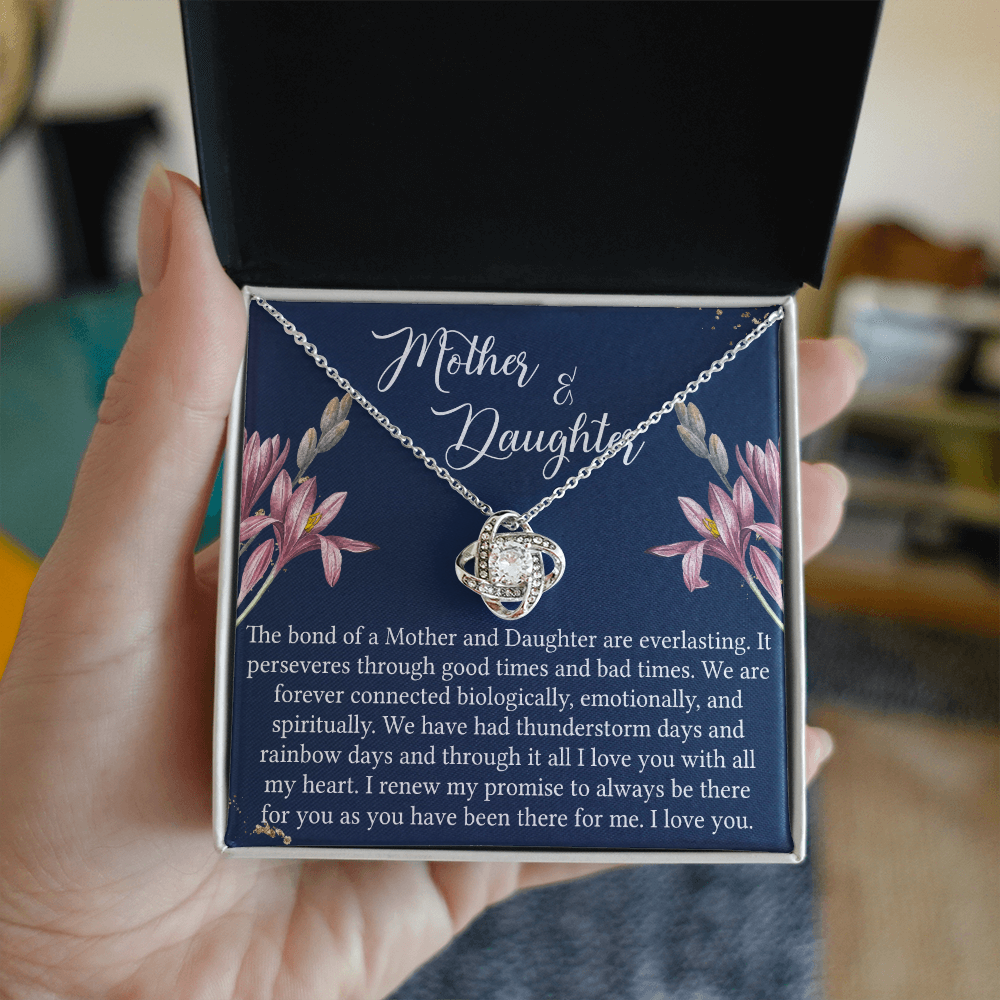 Mother And Daughter Gift Necklace - To My Mother Love Knot Necklace Gift From Daughter, Bond Of A Mother And Daughter Gift Necklace For Mom, Jewelry Gift For Women, Mother, Birthday Gift For Mom