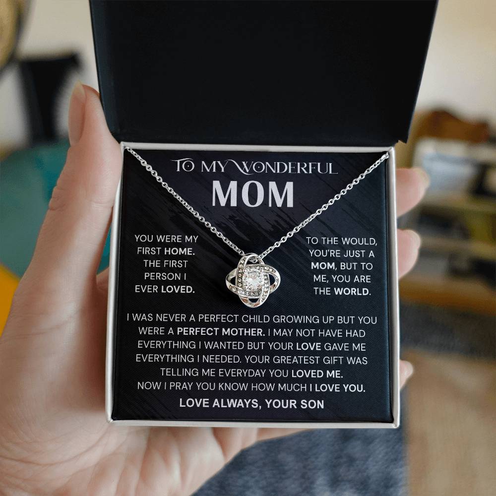 To My Mom Necklace From Son, Mother And Son Necklace Gift For Mom, Jewelry For Women, Wonderful Mom Gift Necklace, Gifts for Women, Birthday Mother's Day Wedding Valentine Christmas Jewelry Gifts